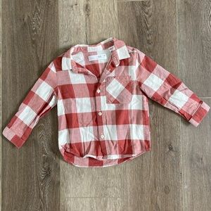 ZARA red gingham buttondown